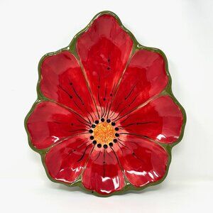 Espana Lifestyle Tabletops Unlimited Toluca Design Large Platter Red Flower Cute